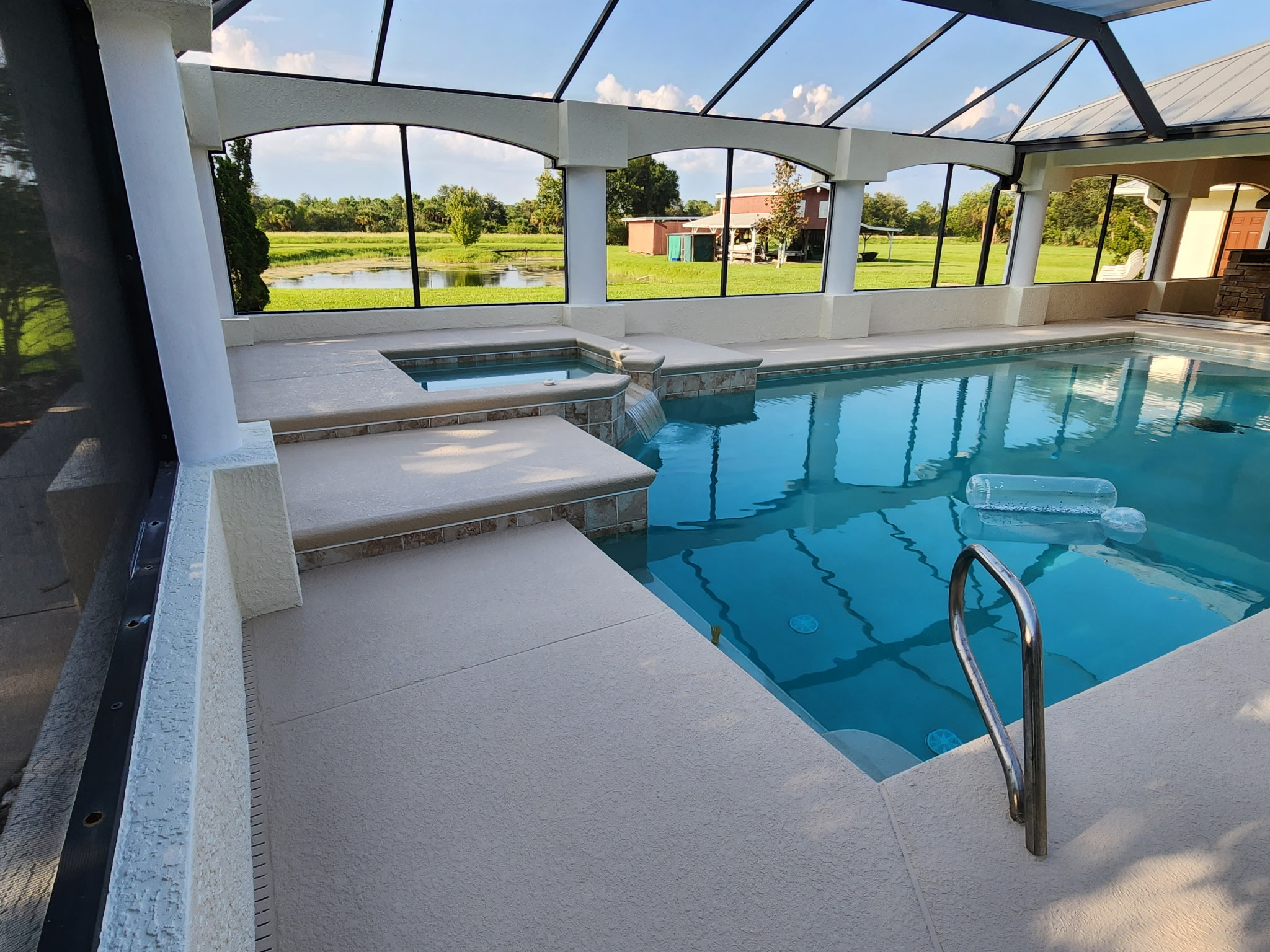 pool area painted by fresh finish custom coatings in melbourne fl